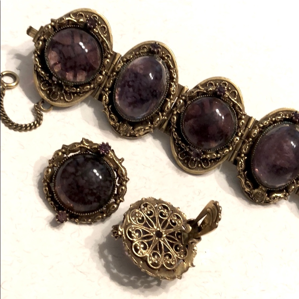 Vintage 1950s Selro bracelet/earring set